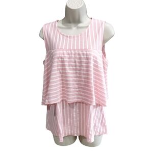 Patrizia Luca Pink and White Striped Top